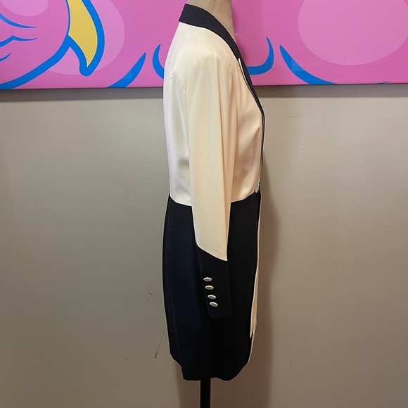 Moschino Couture Double Collar Tuxedo Jacket Ivory Black - Picture 8 of 16